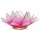 Lotus Teelichthalter rosa/wei&szlig; goldfarbig -- 13.5 cm