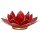 Lotus Teelichthalter rot 1. Chakra goldfarbig -- 13.5 cm