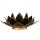 Lotus Teelichthalter schwarz goldfarbig -- 13.5 cm