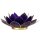Lotus Teelichthalter violett 7. Chakra goldfarbig -- 13.5 cm