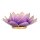 Lotus Teelichthalter violett goldfarbig -- 13.5 cm