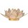 Lotus Teelichthalter wei&szlig; goldfarbig -- 13.5 cm