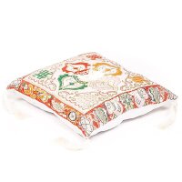 Luxuriöses Klangschalenkissen Doppeldorje weiß...