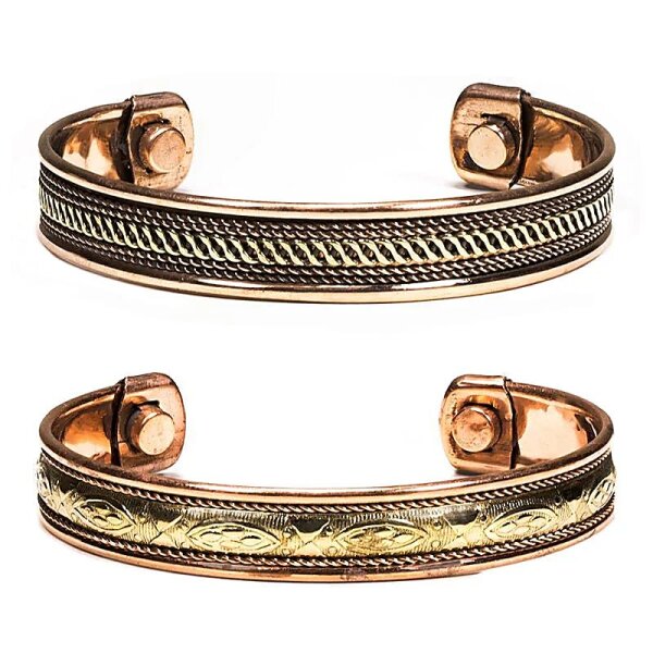 Magnetisches Kupferarmband Set von 2 Stück -- ±7.5 cm
