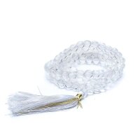 Mala Bergkristall weiße Quaste 108 Perlen +Tasche...