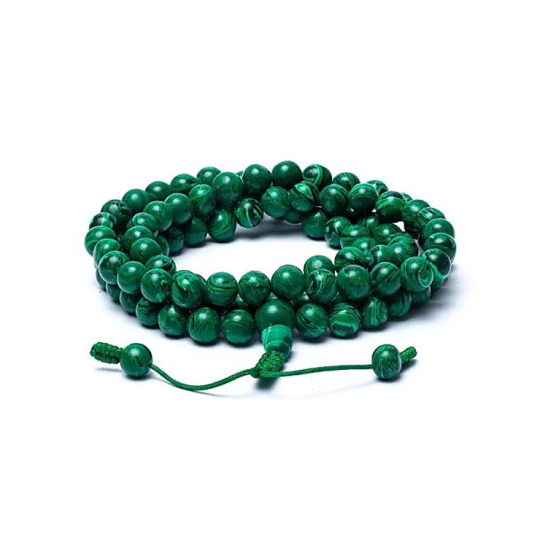 Mala Malachit-Look (synthetisch) 108 Perlen -- 0,8 cm