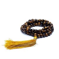 Mala Tigerauge in AA-Qualität, 108 Perlen + Tasche...