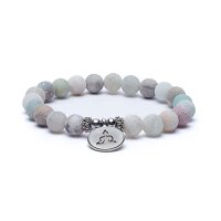 Mala/Armband Amazonit - elastisch - mit Buddha -- 0.8 cm