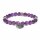 Mala/Armband Amethyst elastisch mit Buddha -- 0.8 cm