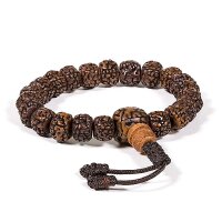 Mala/Armband polierter Rudraksha 21 Perlen verstellbar --...