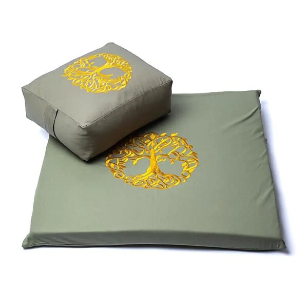 Meditation SET 5 Lebensbaum BIO Baumwolle (OCS) -- 65x65cm; 3009g