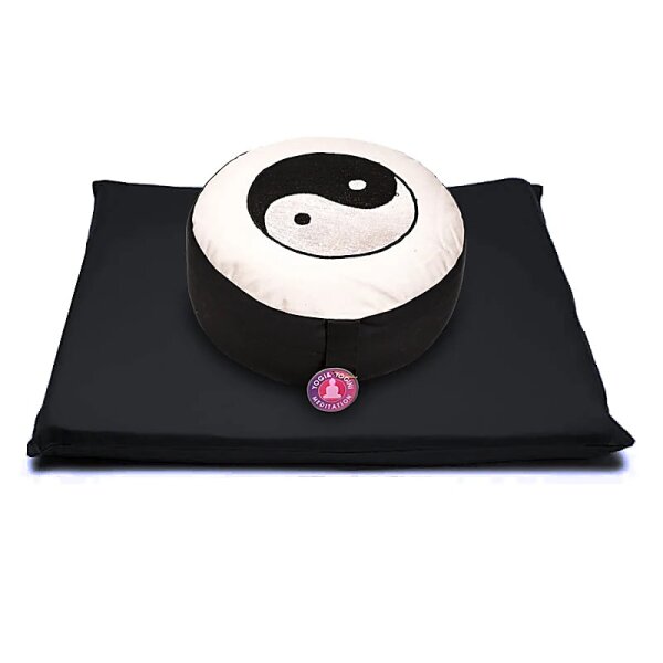 Meditations SET Yin Yang Symbol creme schwarz -- 65x65x5 cm