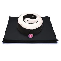 Meditations SET Yin Yang Symbol creme schwarz -- 65x65x5 cm