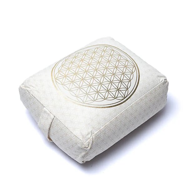 Meditationskissen / Yogarolle Blume des Lebens Bio-Baumwolle (OCS) -- 38x28x13cm; ±2780g