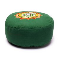 Meditationskissen 4. Chakra bestickt -- 33x17 cm