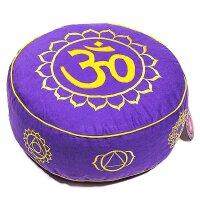 Meditationskissen 7 Chakren & OM gold/violett --...