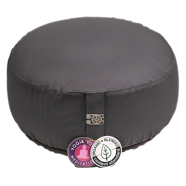 Meditationskissen anthrazit Baumwolle BIO (OCS) -- 33x17 cm; ±2300 g