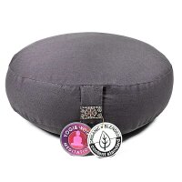 Meditationskissen anthrazit flach Baumwolle BIO (OCS) --...