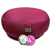 Meditationskissen aubergine flach Baumwolle BIO (OCS)  --...