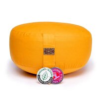 Meditationskissen gelb Baumwolle BIO (OCS) -- 33x17cm;...