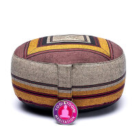 Meditationskissen grau/gelb gemustert -- 33x17 cm