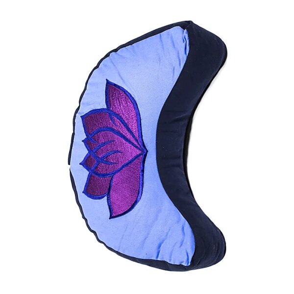Meditationskissen Lotus blau Halbmond --  ±1008 g; 33x13 cm