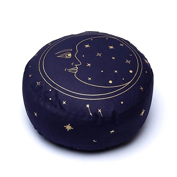 Meditationskissen Mond marineblau Bio-Baumwolle (OCS) -- 33x13 cm; 2100g