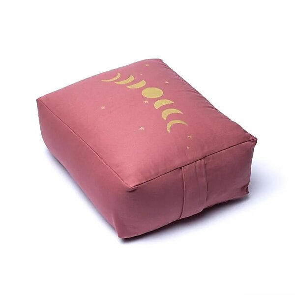 Meditationskissen Rechteck Mondphasen Mauve aus Bio-Baumwolle (OCS) -- 38x28x13 cm; 2770g
