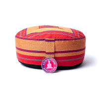 Meditationskissen rosa/rot gemustert -- 33x17 cm