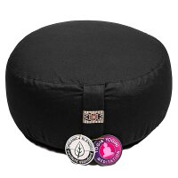 Meditationskissen schwarz Baumwolle BIO (OCS) -- 33x17cm;...