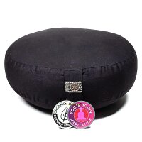Meditationskissen schwarz flach Baumwolle BIO (OCS) --...