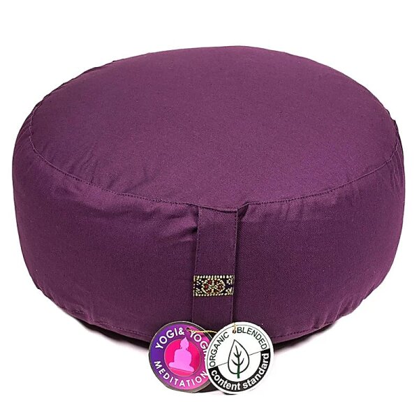 Meditationskissen tiefviolett Baumwolle BIO (OCS) -- 33x17 cm; ±2300 g