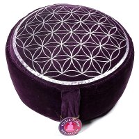 Meditationskissen Vintage-Look violett Blume des Lebens...
