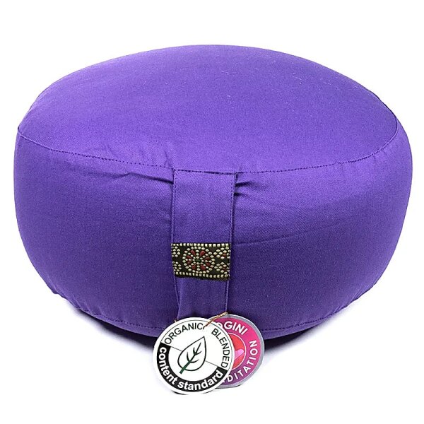 Meditationskissen violett Baumwolle BIO (OCS) -- 33x17cm; ±2300g