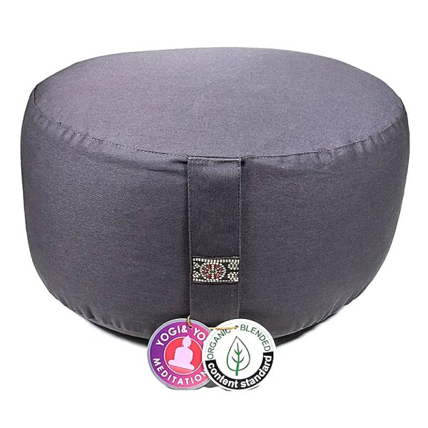 Meditationskissen XL anthrazit Baumwolle BIO (OCS) -- 36x22 cm; ±3290 g