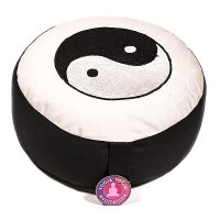 Meditationskissen Yin Yang schwarz/creme -- 33x17 cm