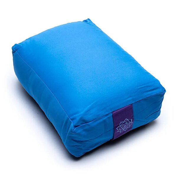 Meditationskissen/Bolster blau 5. Chakra -- 38x28x12 cm