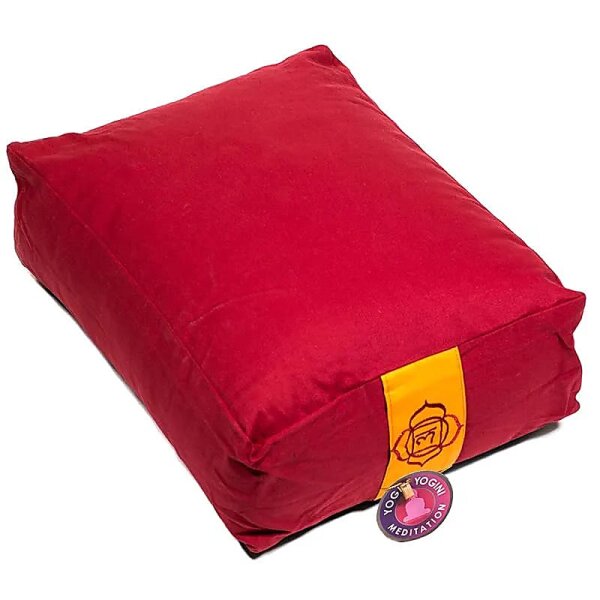 Meditationskissen/Bolster rot 1. Chakra -- 38x28x12 cm
