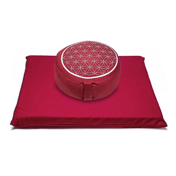 Meditations-SET Blume des Lebens rot -- 65x65cm; 1247g
