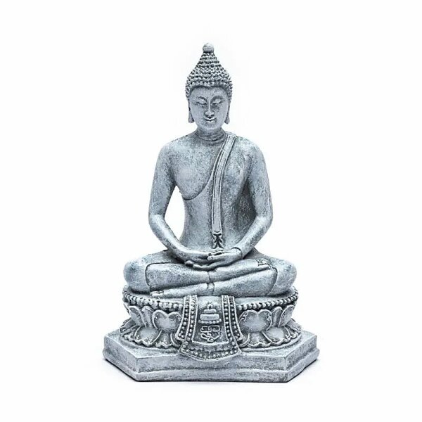 Meditierender Buddha Thailand grau -- 298 g; 13x8x18 cm