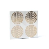 Metallener Aufkleber Blume des Lebens gold 4x -- 3,5cm