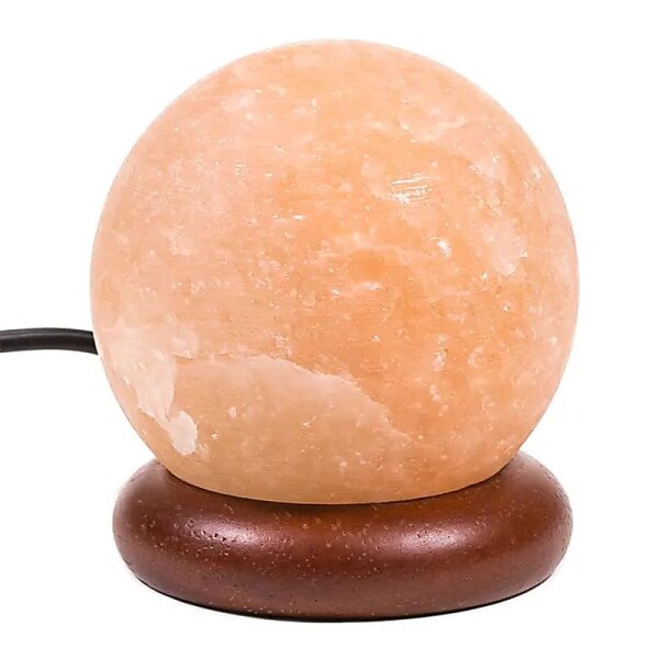 Mini Salzlampe Kugel orange USB  LED -- 450 g; 9 cm