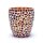 Mosaik Teelichthalter rot/gelb -- 10cm