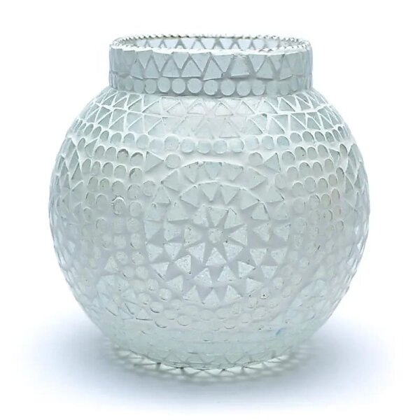 Mosaik Teelichthalter weiß -- 18cm