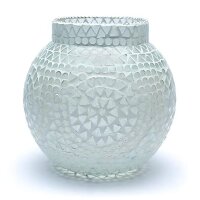 Mosaik Teelichthalter weiß -- 18cm