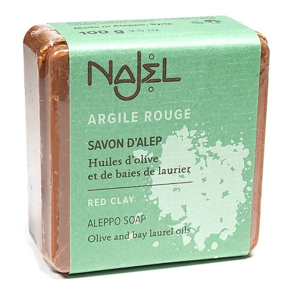 Najel Aleppo Seife mit roter Tonerde als Peeling -- 100 g