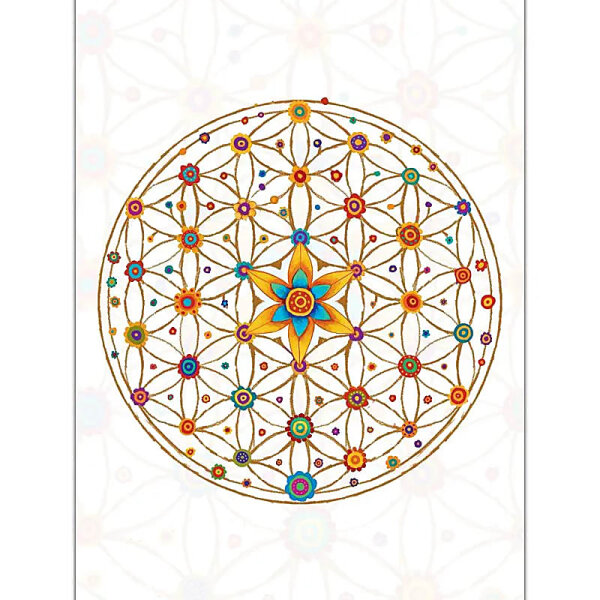 Notizblock Blume des Lebens -- 12,5x9,5cm