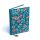 Notizbuch Samt blau mit Blumen -- 20x15 cm