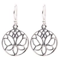 Ohrhänger Lotus Messing silberfarbig -- 1.8 cm