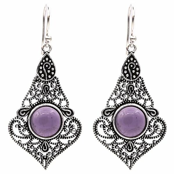Ohrhänger mit Amethyst -- 4x2.5 cm
